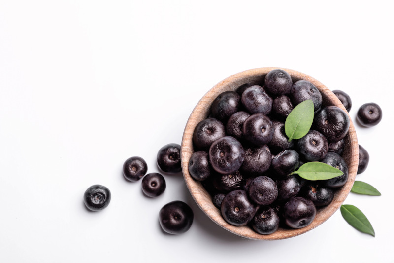 Bowl of fresh acai berries